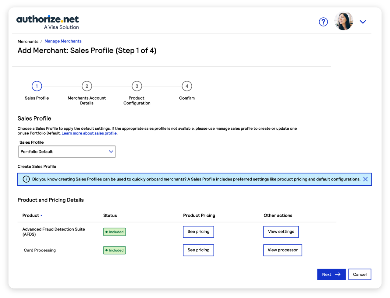 Generate a sales profile